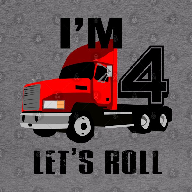 Kids Monster Truck Birthday 4th Birthday T Shirt Boy 4 Year Old by designready4you